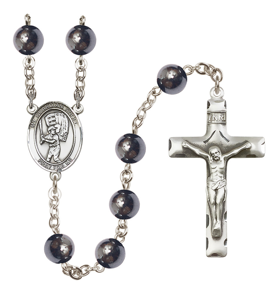 Baseball Rosary - 8mm Hematite beads - 8700