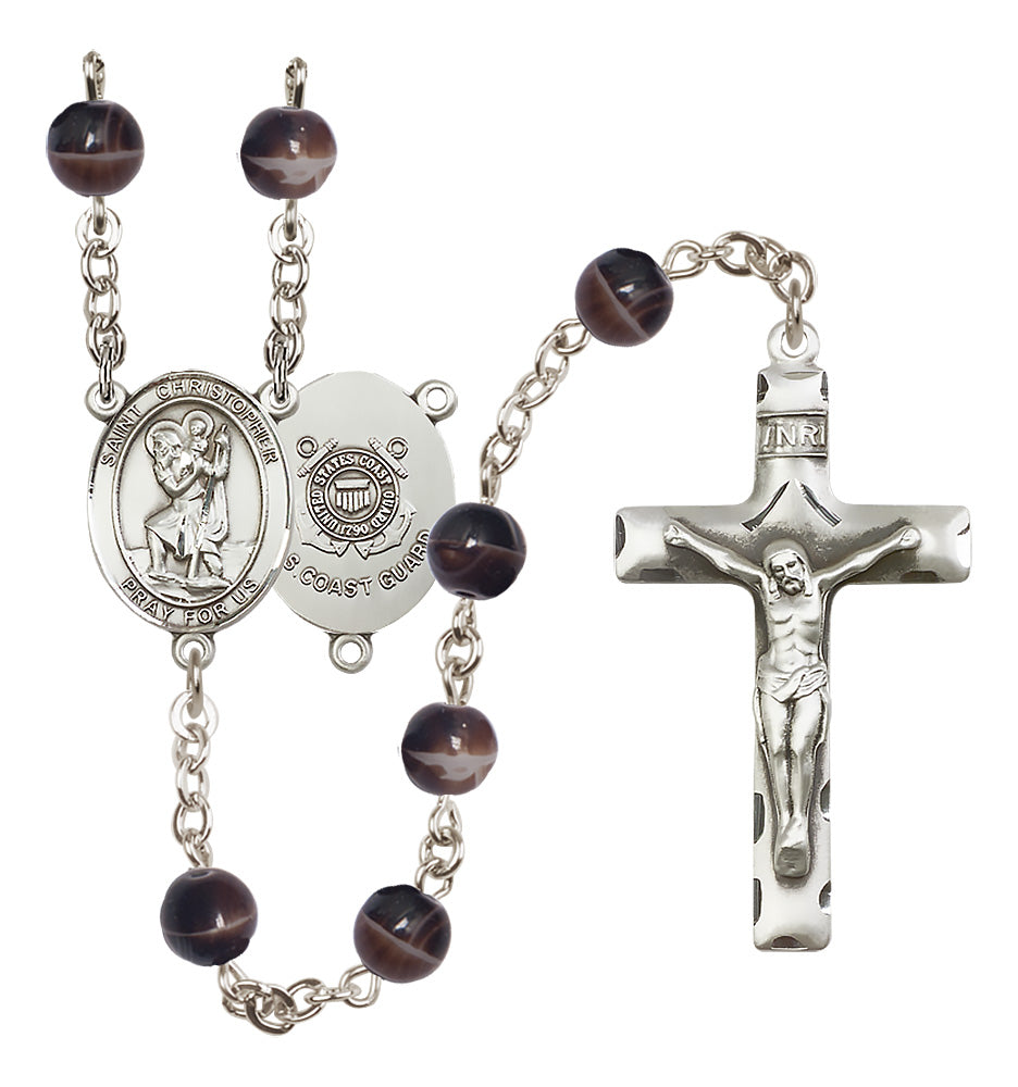 Marines Rosary - 7mm Brown beads - 8022S3