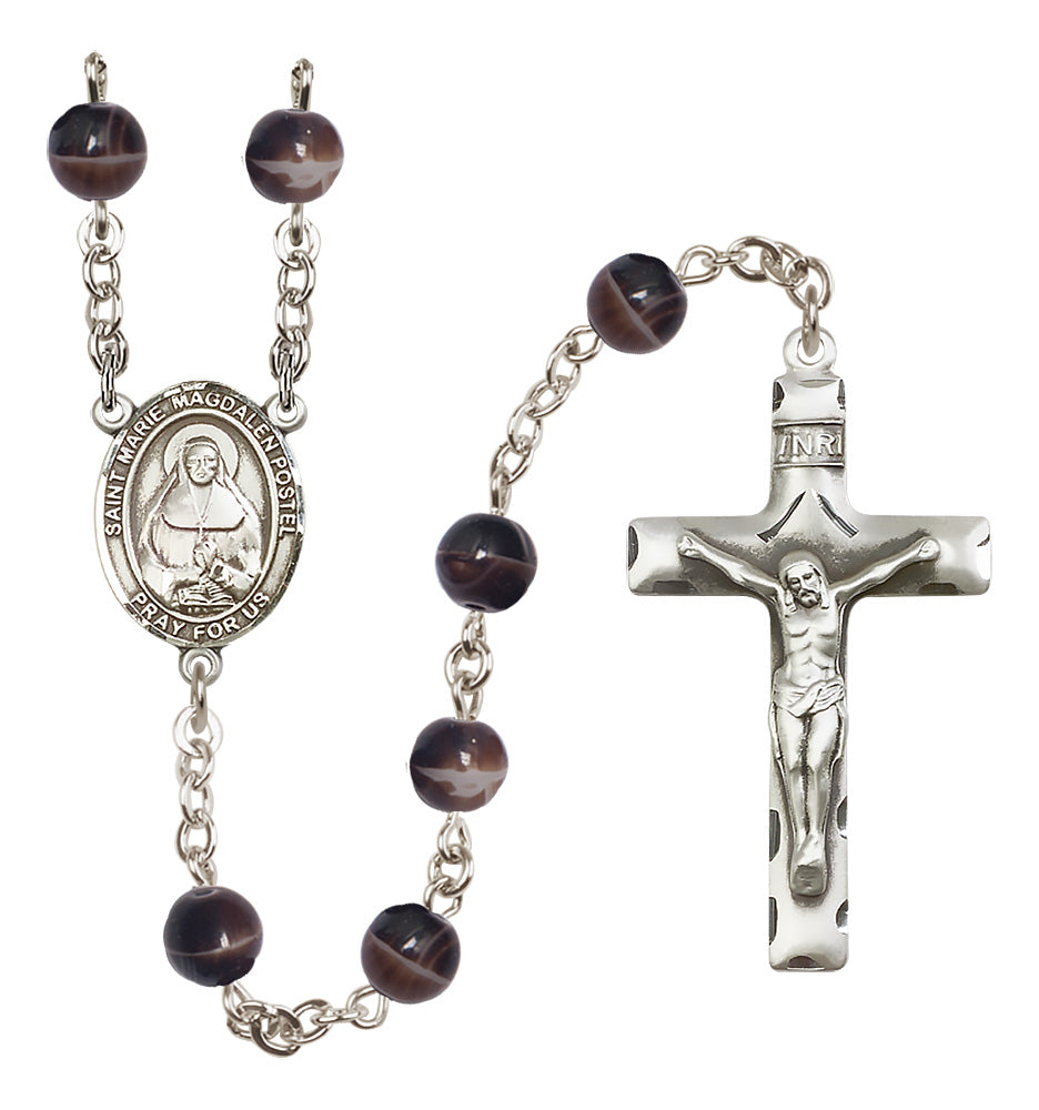 St. Marie Magdalen Postel Rosary - 7mm Brown beads - 8294