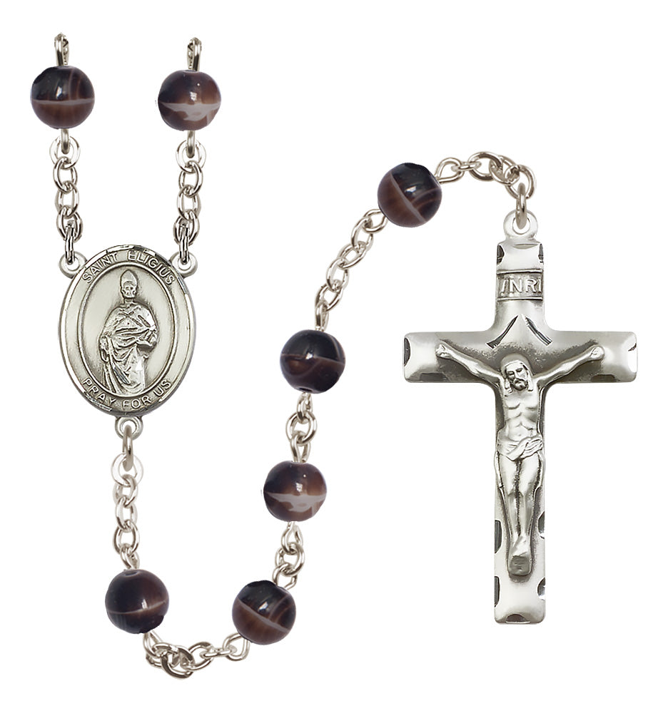 St. Eligius Rosary - 7mm Brown beads - 8402