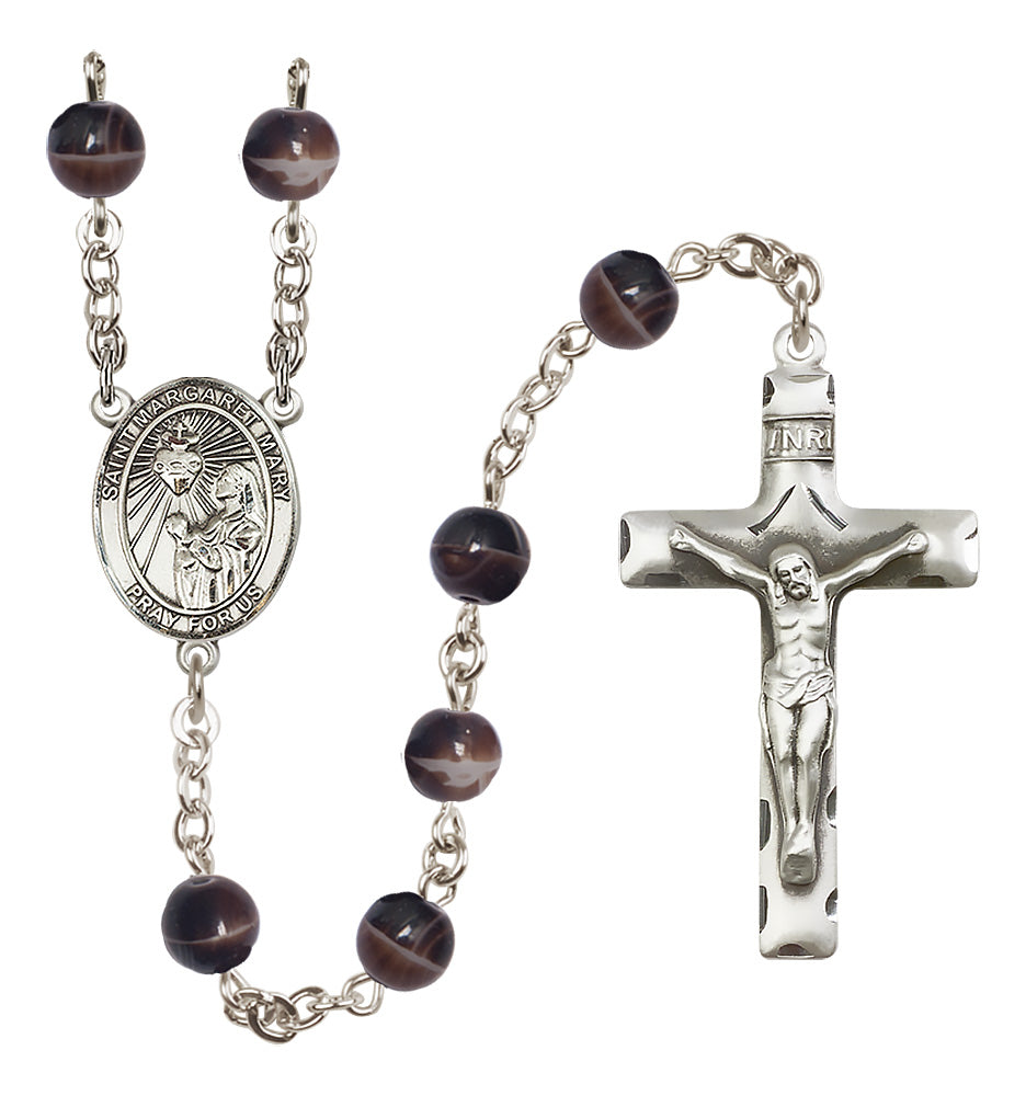 St. Margaret Mary Alacoque Rosary - 7mm Brown beads - 8420