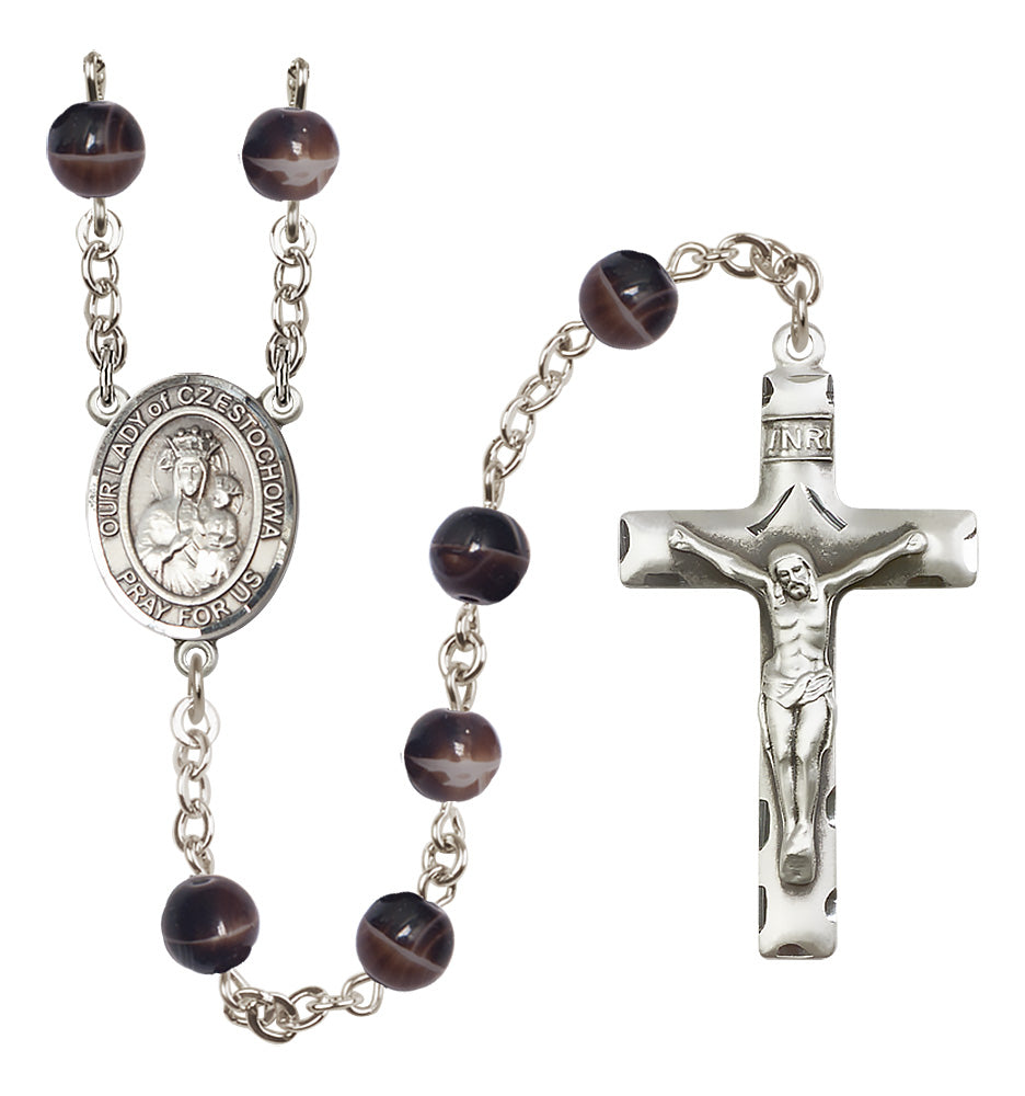 O/L of Czestochowa Rosary - 7mm Brown beads - 8421