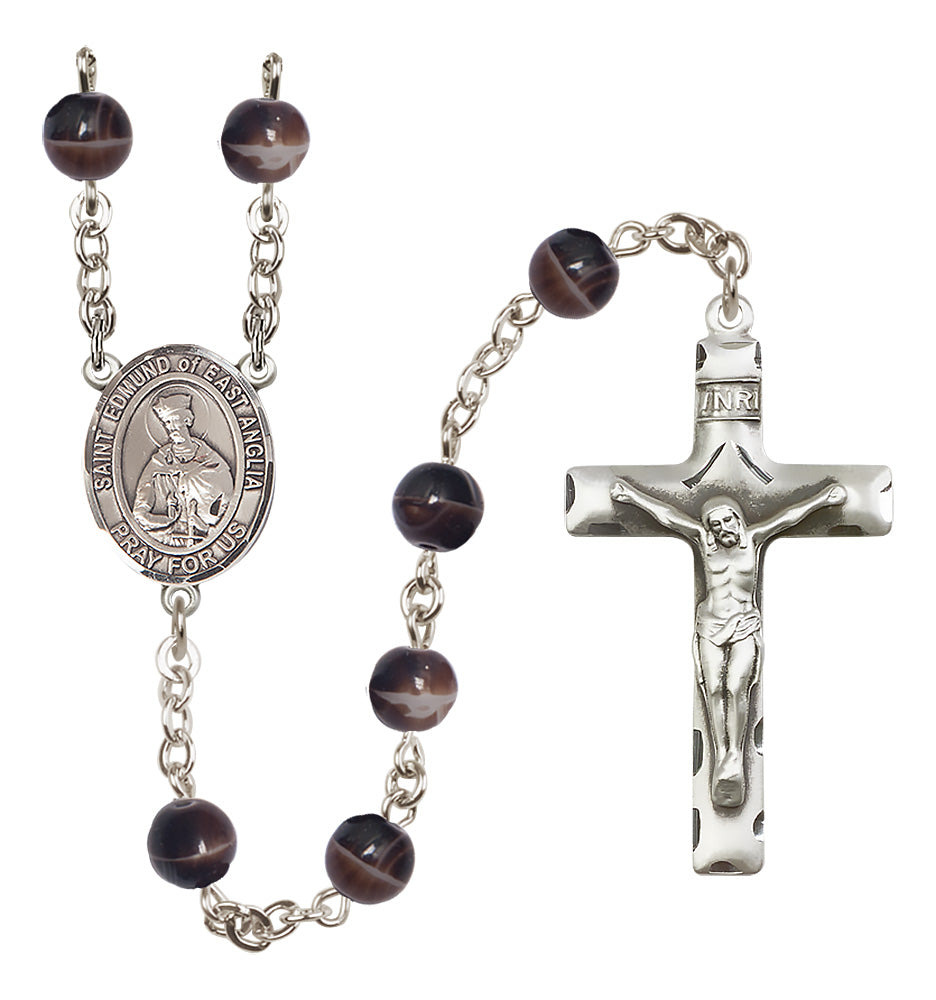 St. Edmund of East Anglia Rosary - 7mm Brown beads - 8445