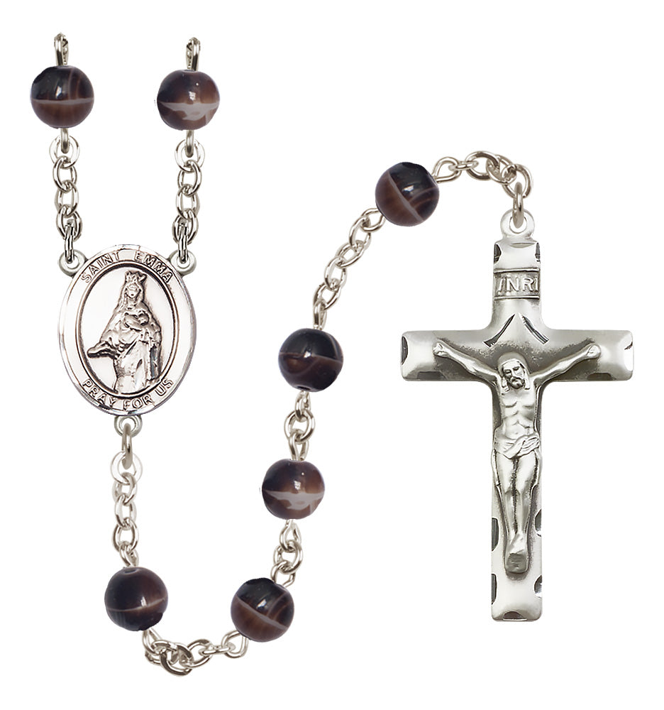 St. Emma Uffing Rosary - 7mm Brown beads - 8450