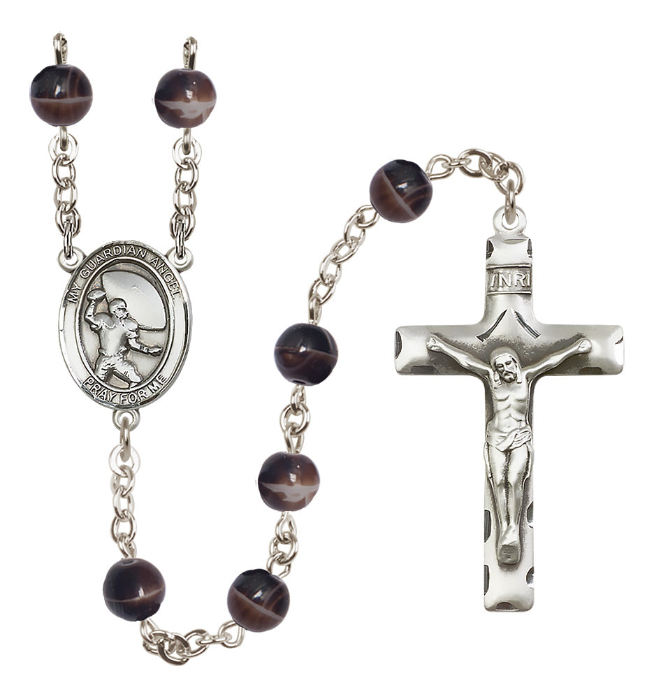 Football Rosary - 7mm Brown beads - 8701