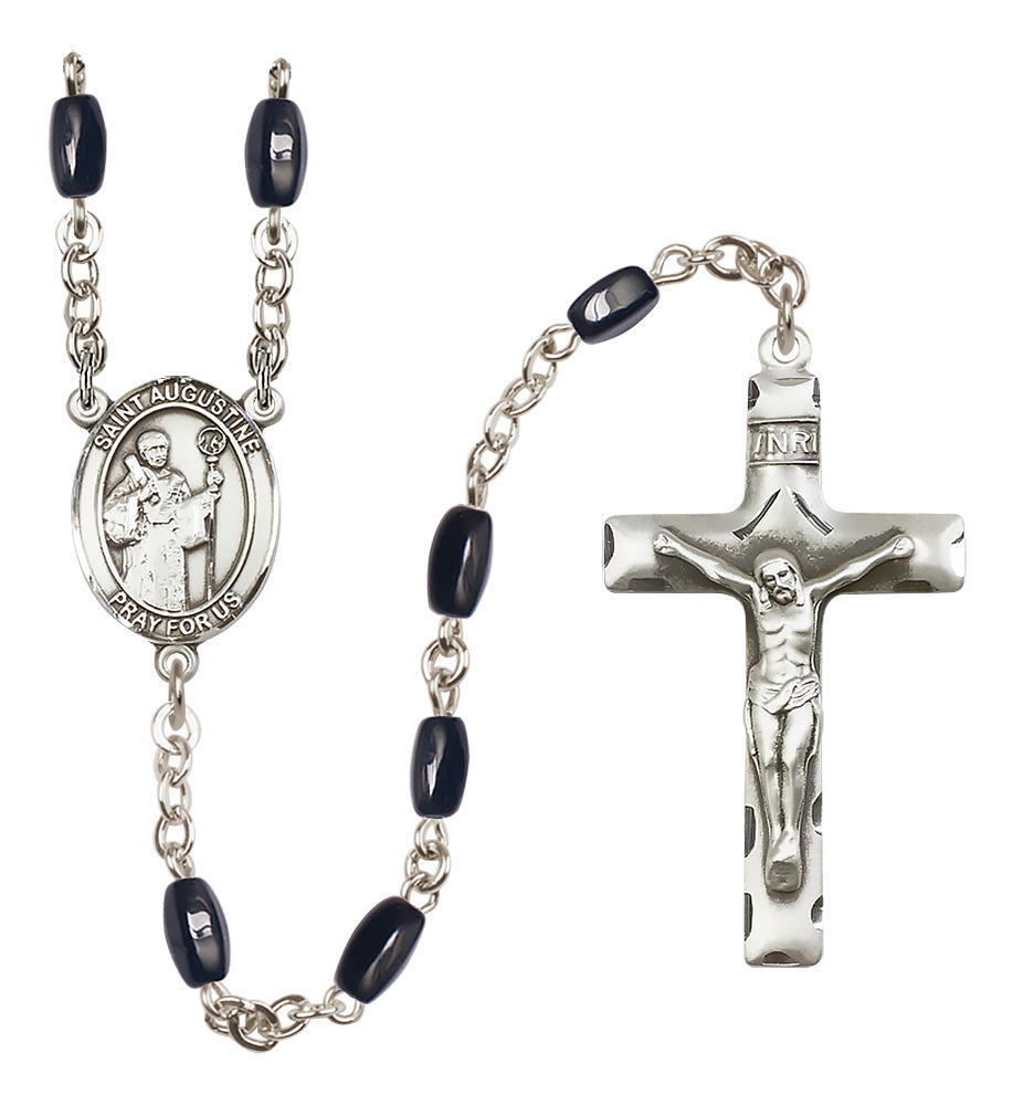 St. Augustine Rosary - 8x5mm Black Onyx beads - 8007