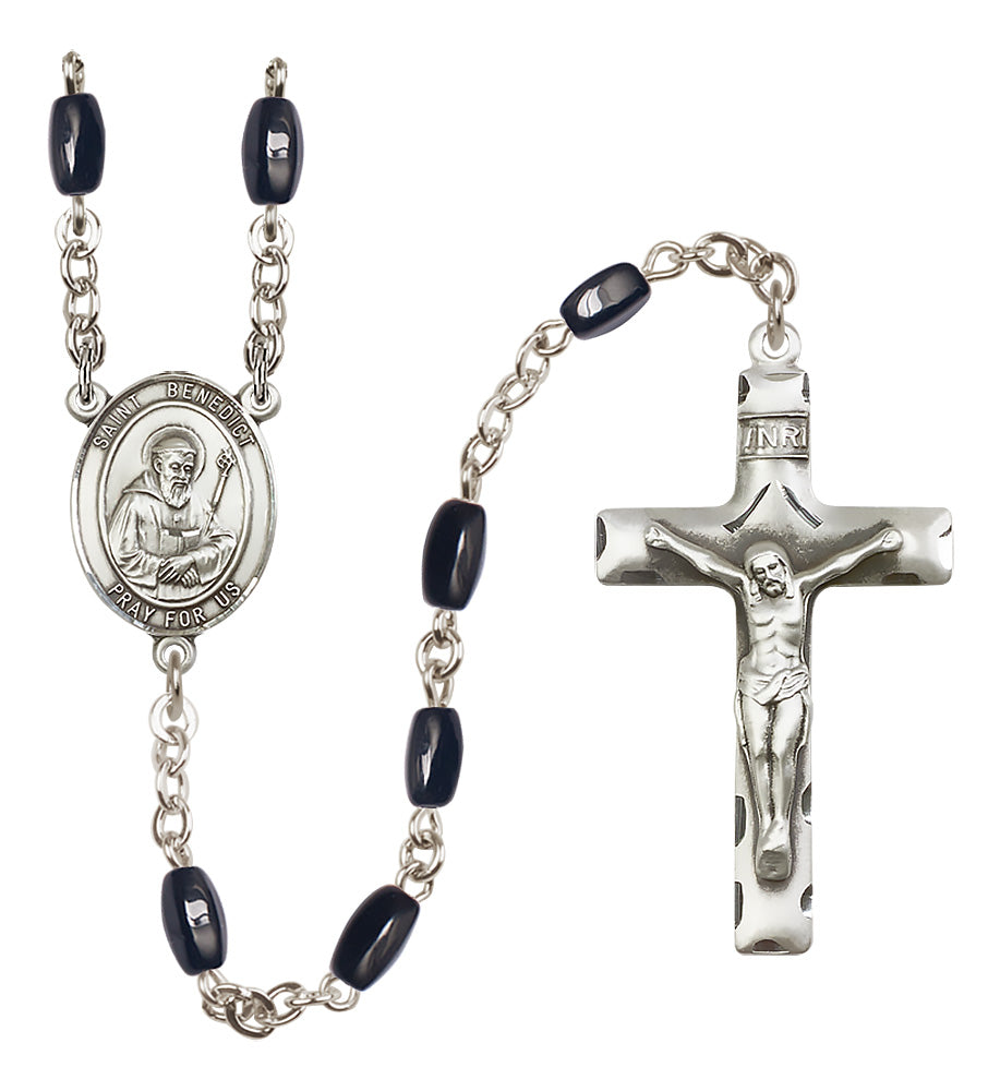 St. Benedict Rosary - 8x5mm Black Onyx beads - 8008