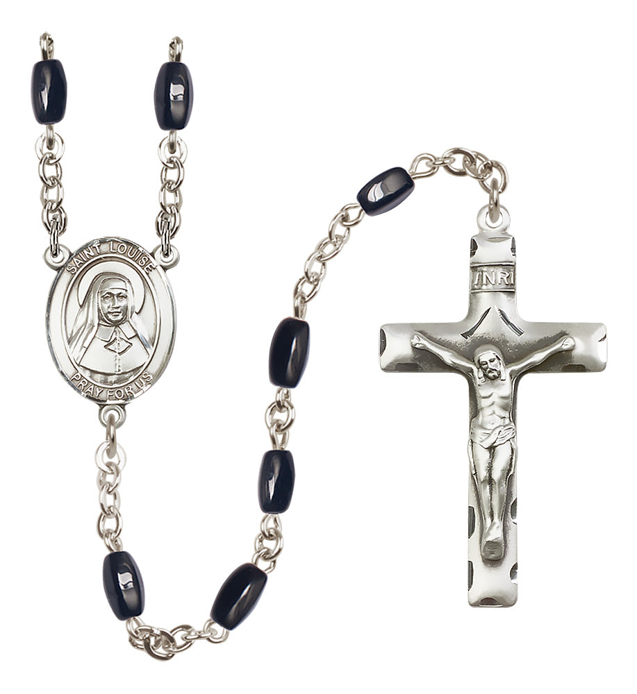 St. Louise de Marillac Rosary - 8x5mm Black Onyx beads - 8064