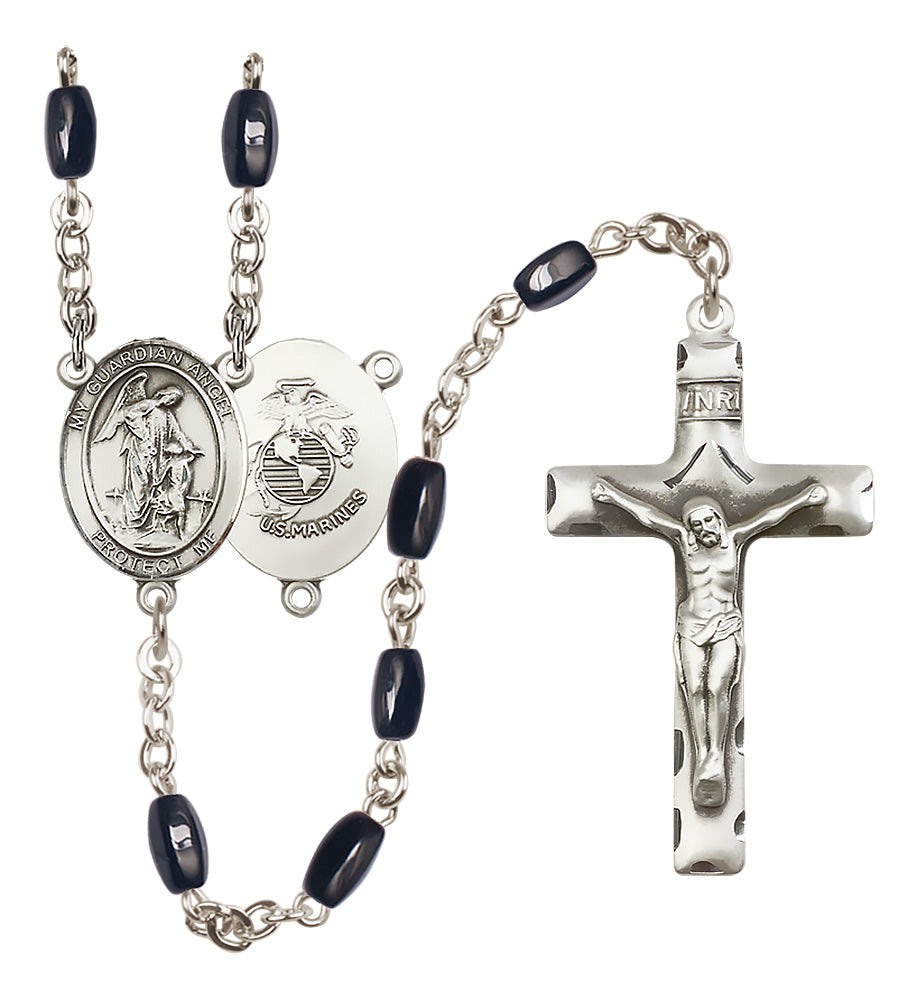 Marines Rosary - 8x5mm Black Onyx beads - 8118S4