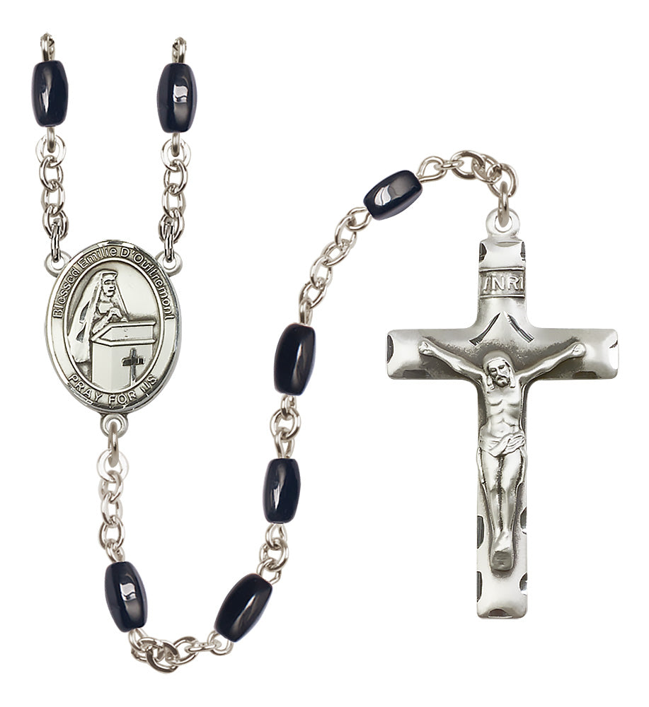 Blessed Emilee Doultremont Rosary - 8x5mm Black Onyx beads - 8390