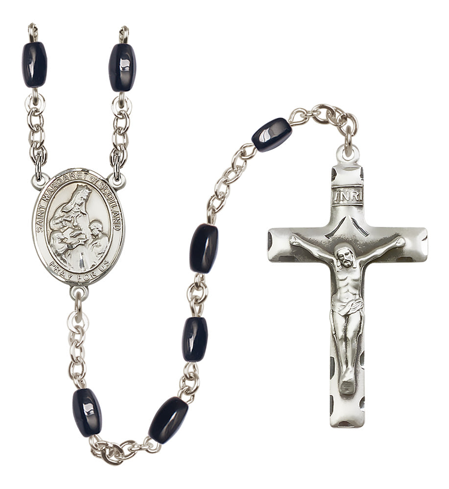 St. Margaret of Scotland Rosary - 8x5mm Black Onyx beads - 8407
