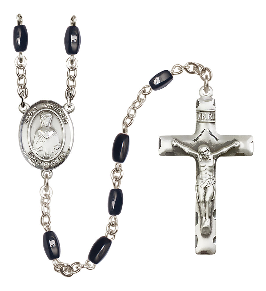 St. Winifred of Wales Rosary - 8x5mm Black Onyx beads - 8419