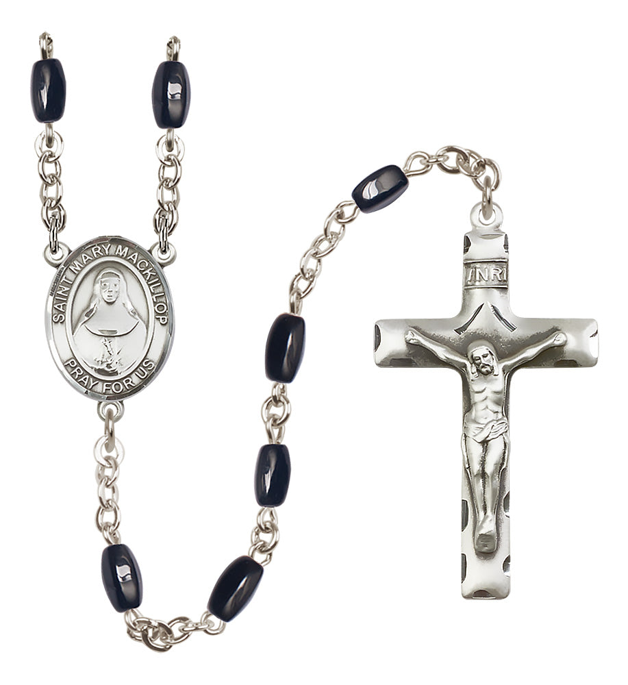 St. Mary Mackillop Rosary - 8x5mm Black Onyx beads - 8425