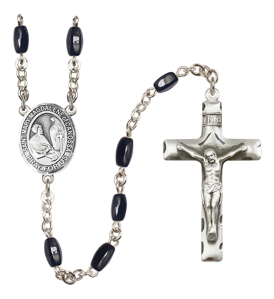 St. Mary Magdalene of Canossa Rosary - 8x5mm Black Onyx beads - 8429