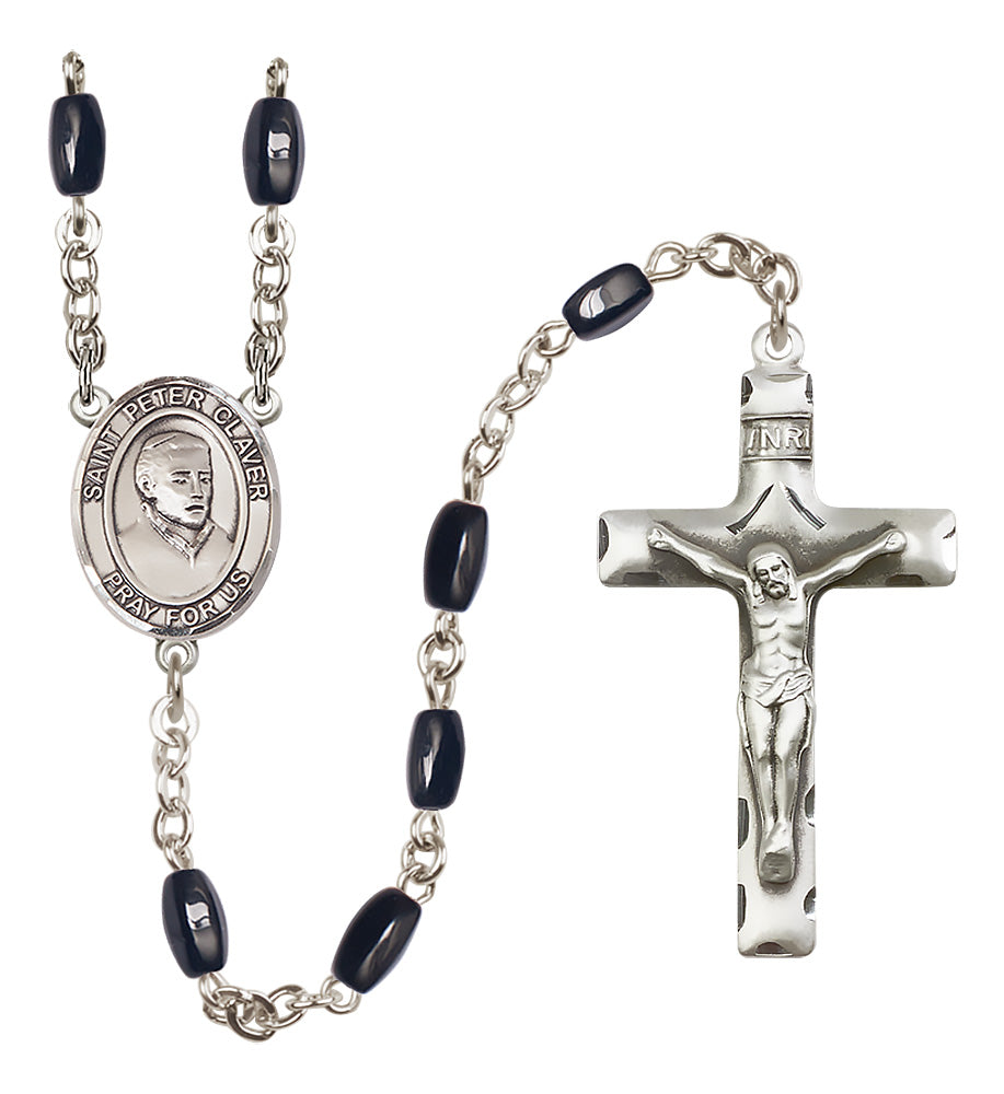 St. Peter Claver Rosary - 8x5mm Black Onyx beads - 8442