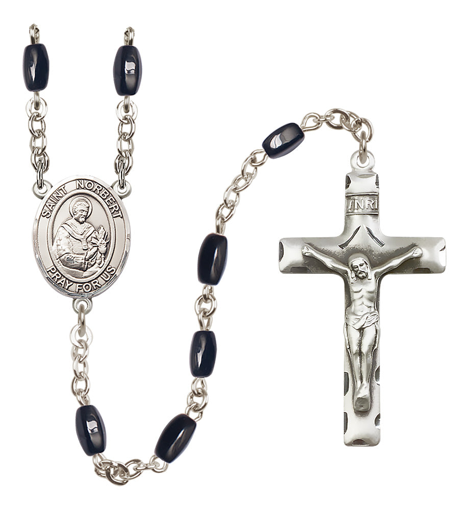 St. Norbert of Xanten Rosary - 8x5mm Black Onyx beads - 8447