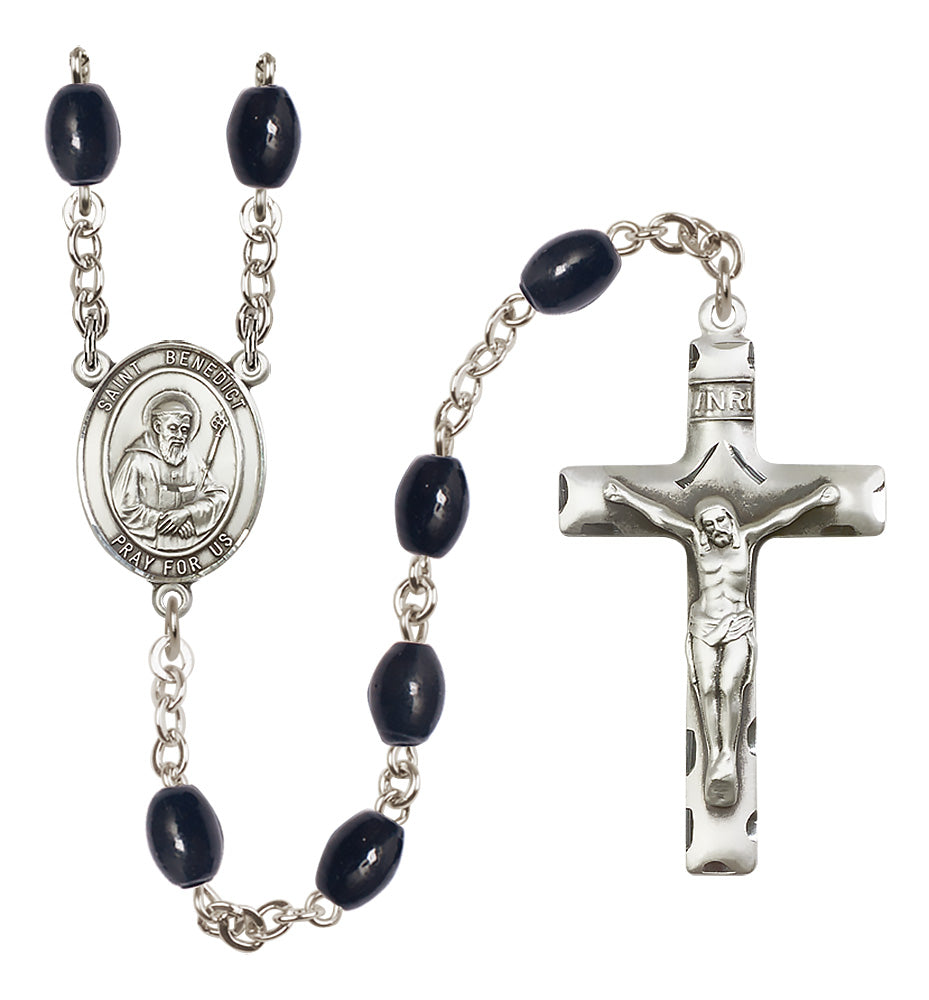 St. Benedict Rosary - 8x6mm Black Onyx beads - 8008