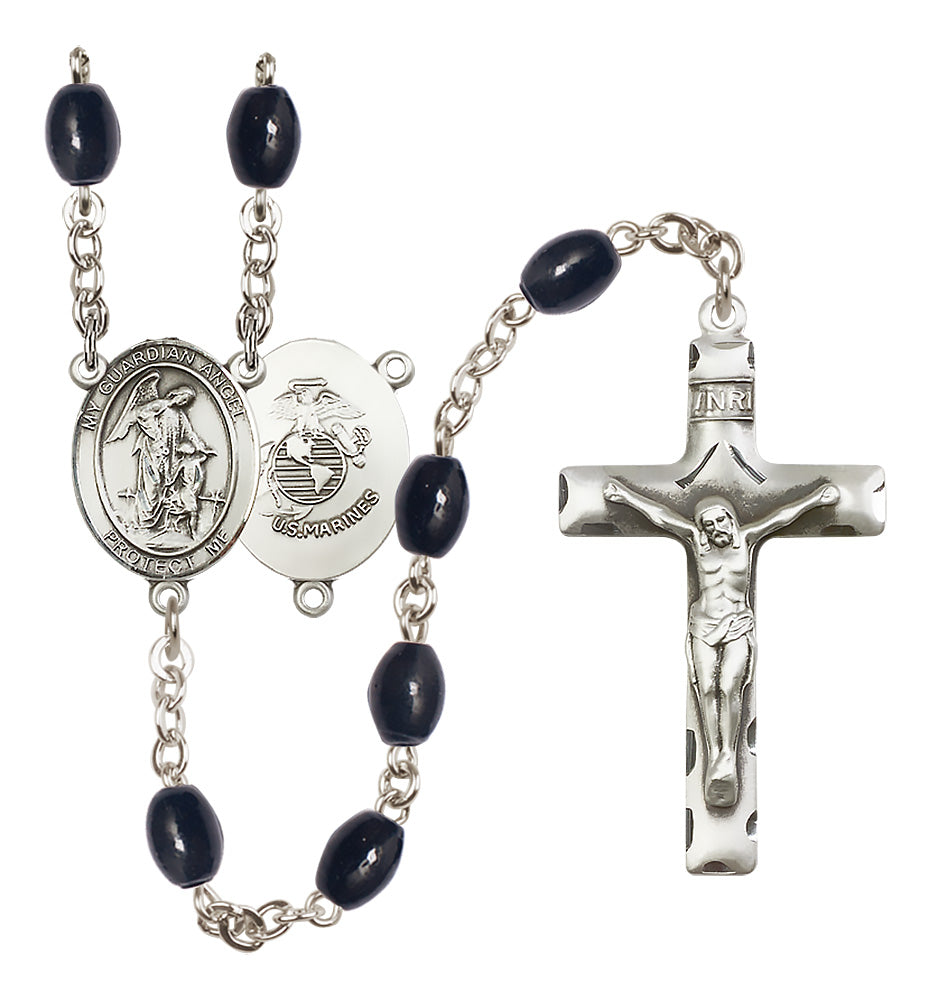 Marines Rosary - 8x6mm Black Onyx beads - 8118S4