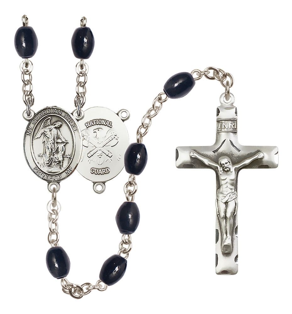National Guard Rosary - 8x6mm Black Onyx beads - 8118S5