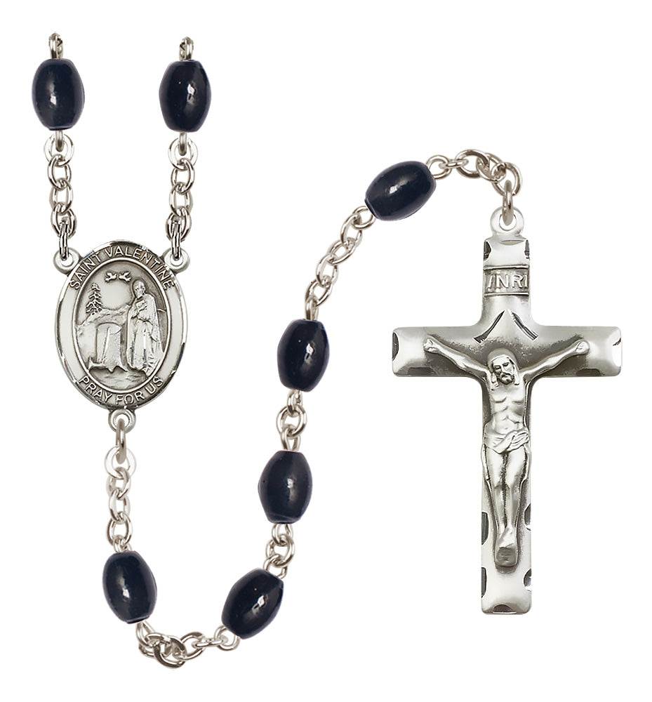 St. Valentine of Rome Rosary - 8x6mm Black Onyx beads - 8121