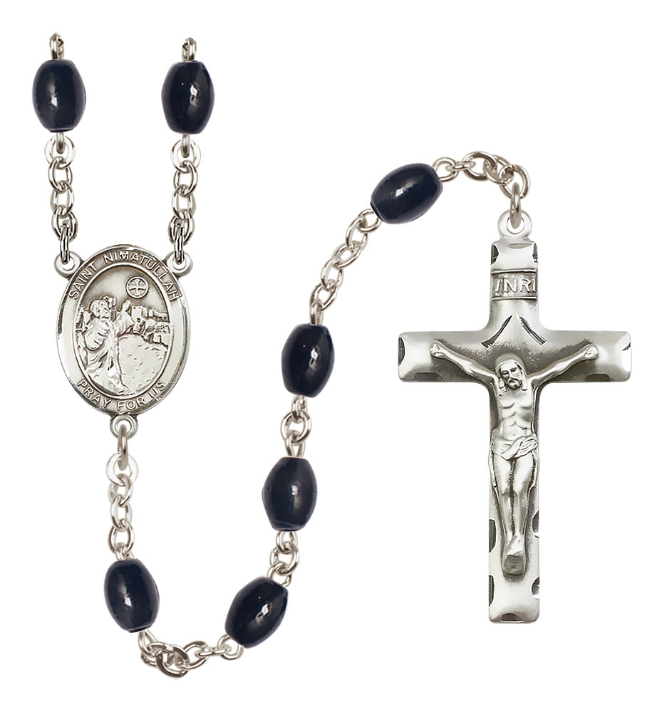 St. Nimatullah Rosary - 8x6mm Black Onyx beads - 8339