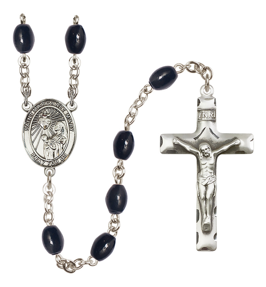 St. Margaret Mary Alacoque Rosary - 8x6mm Black Onyx beads - 8420