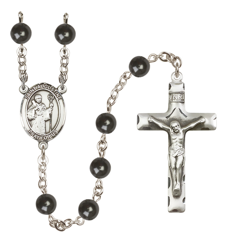 St. Augustine Rosary - 7mm Black Onyx beads - 8007