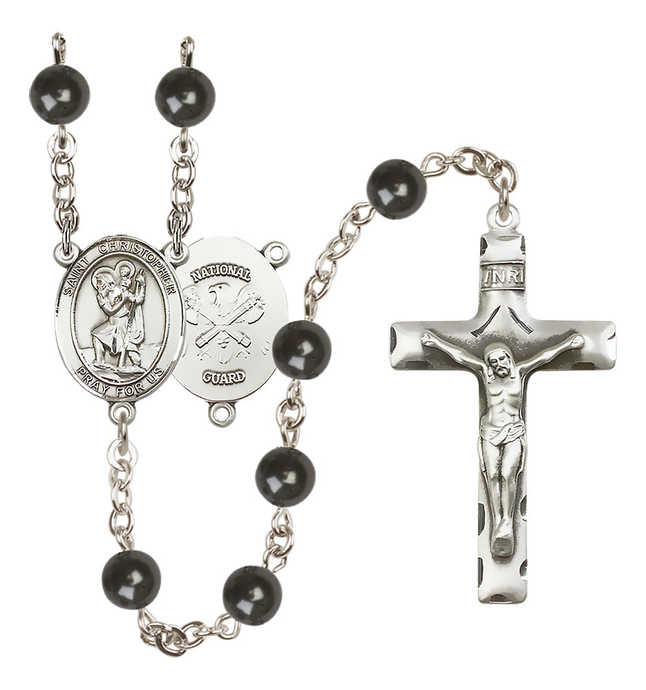 National Guard Rosary - 7mm Black Onyx beads - 8022S5
