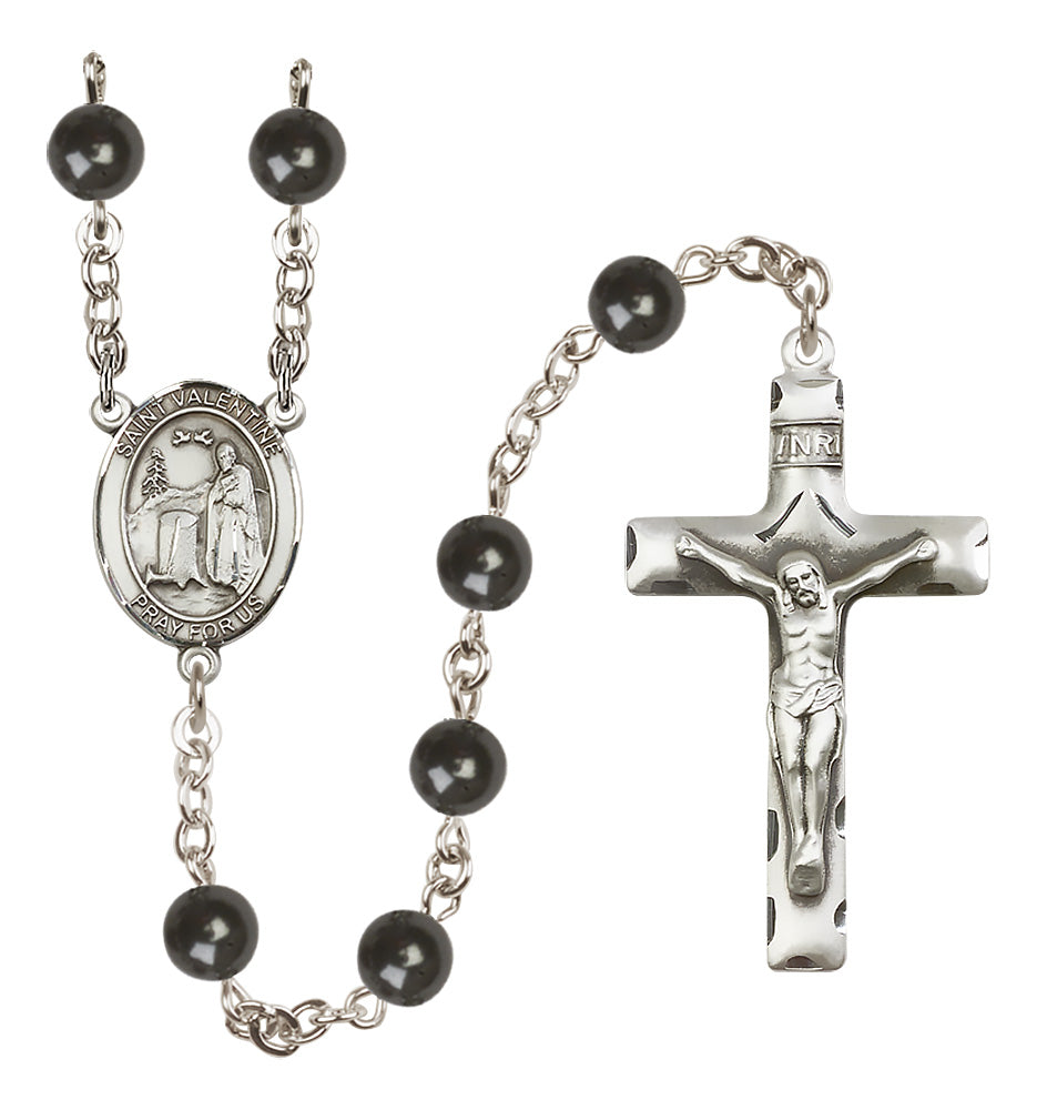 St. Valentine of Rome Rosary - 7mm Black Onyx beads - 8121