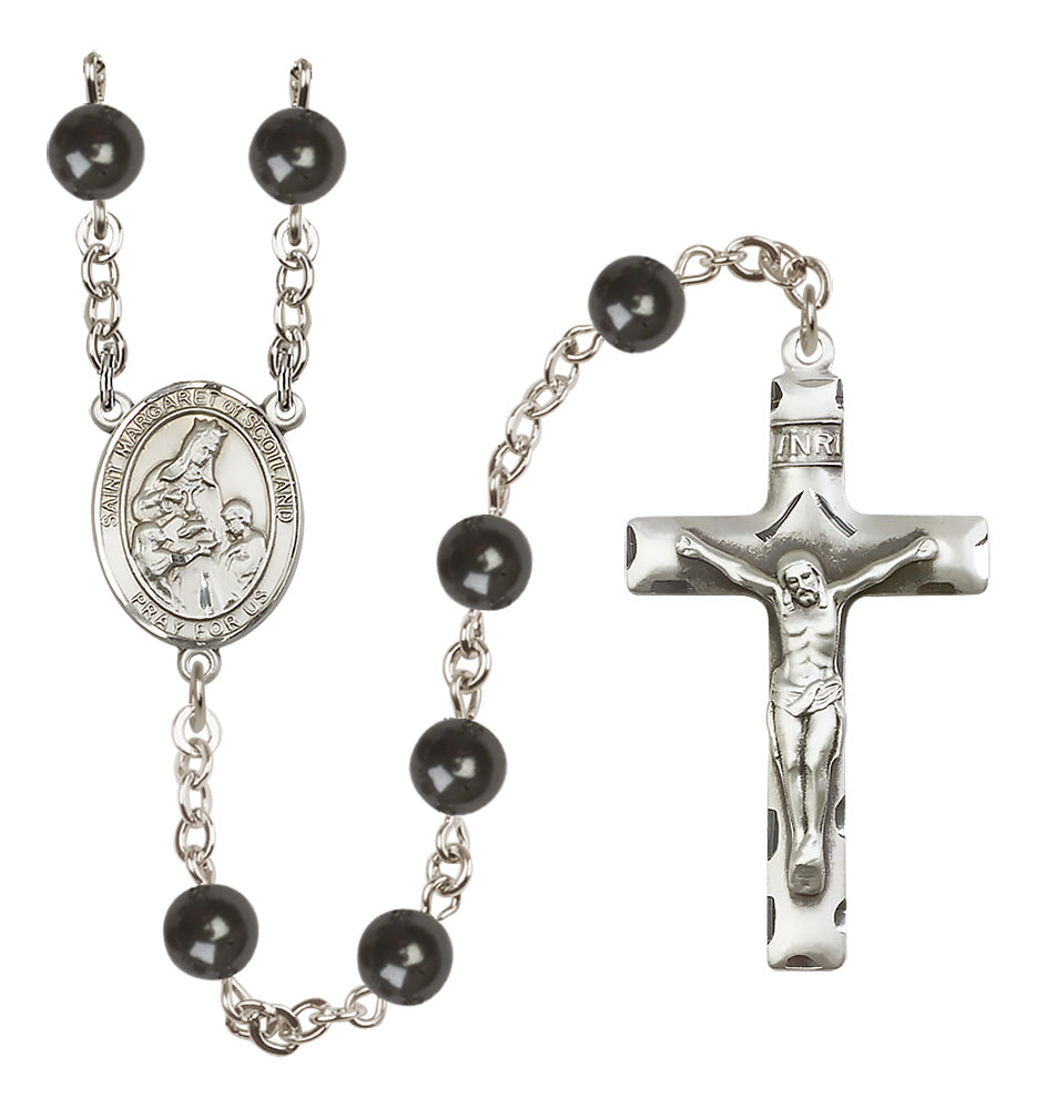 St. Margaret of Scotland Rosary - 7mm Black Onyx beads - 8407