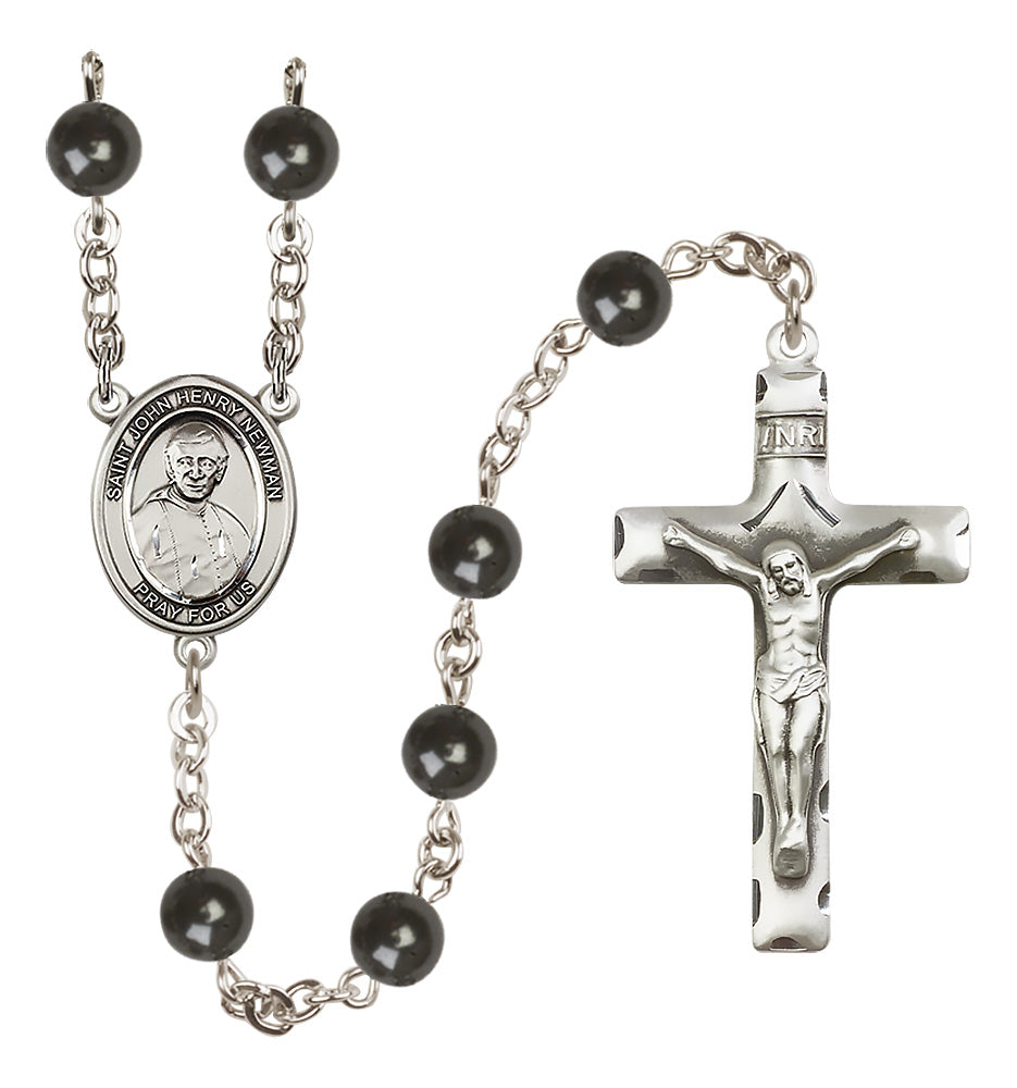 Blessed John Henry Newman Rosary - 7mm Black Onyx beads - 8423