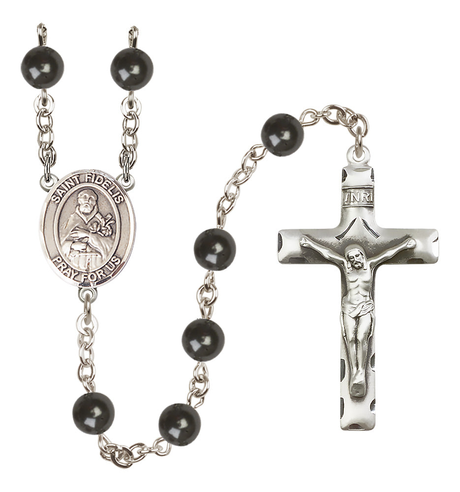 St. Fidelis Rosary - 7mm Black Onyx beads - 8426