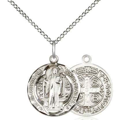 Sterling Silver Saint Benedict Pendant - 0026BSS