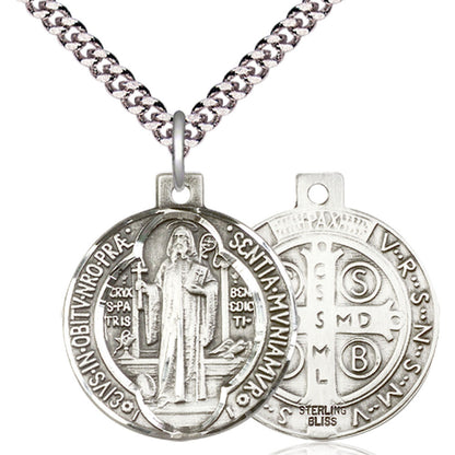 Sterling Silver Saint Benedict Pendant - 0027BSS