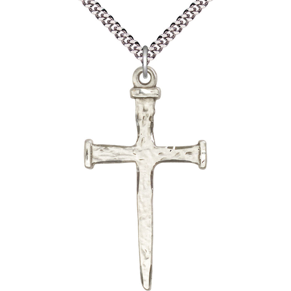 Sterling Silver Nail Cross Pendant - 0086SS