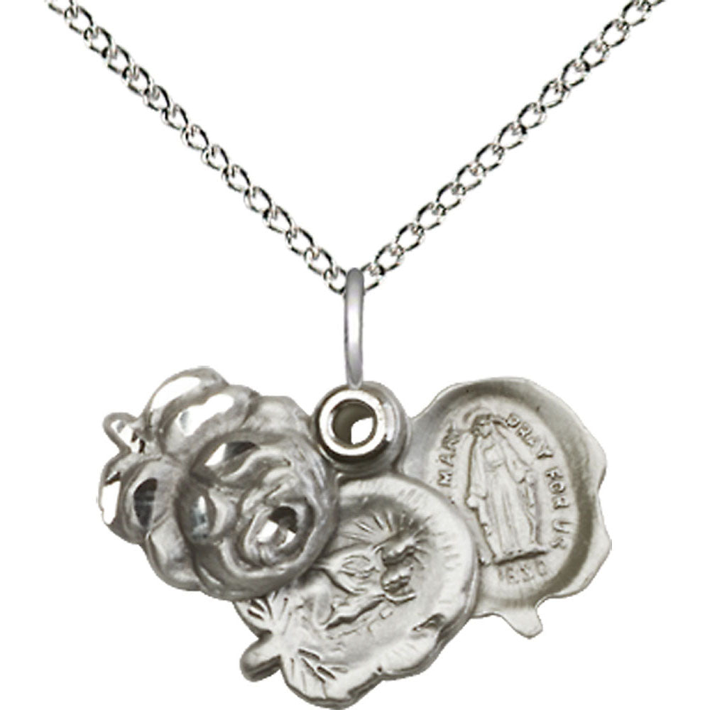 Sterling Silver Rosebud Pendant - 0202SS