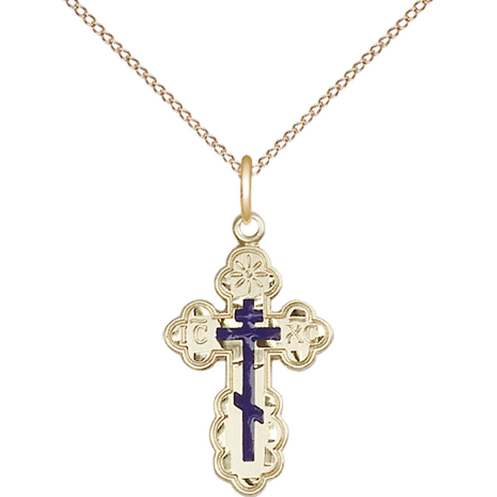 Gold Filled Saint Olga Cross Pendant - 0256EGF