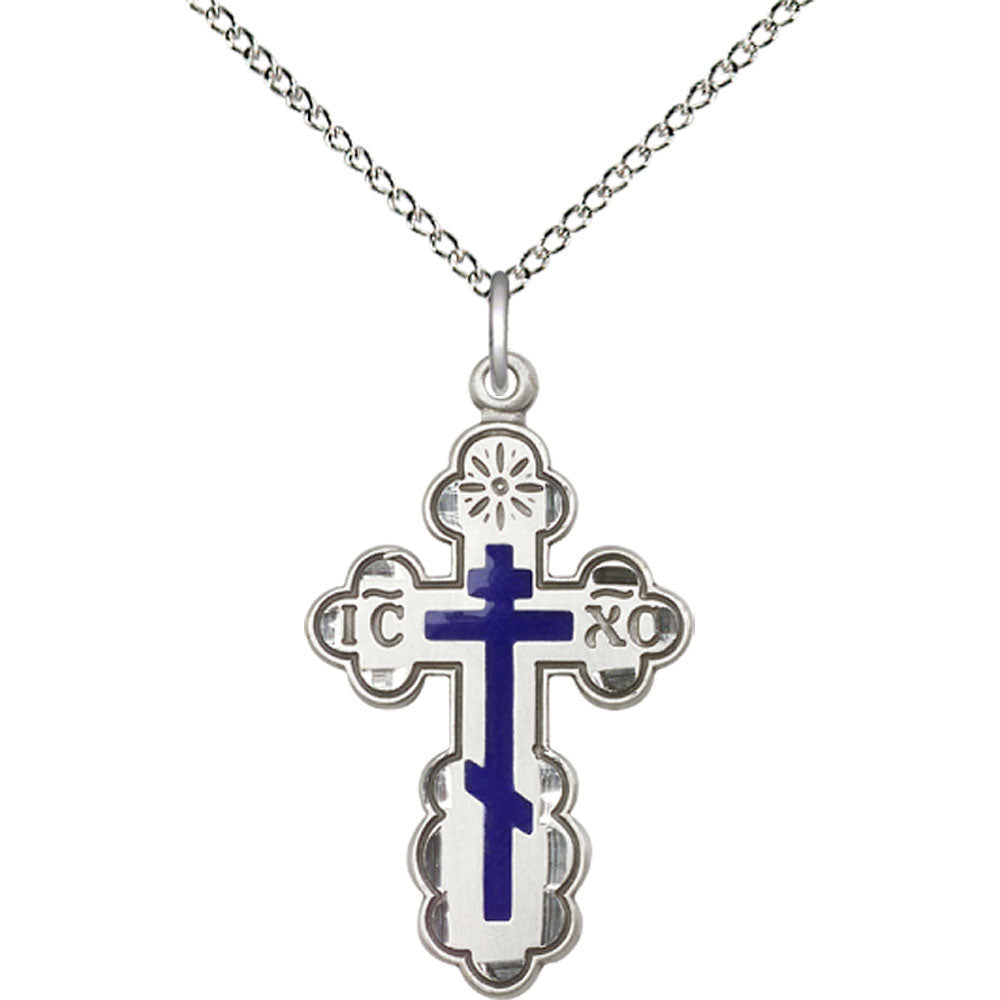 Sterling Silver Saint Olga Cross Pendant - 0257ESS