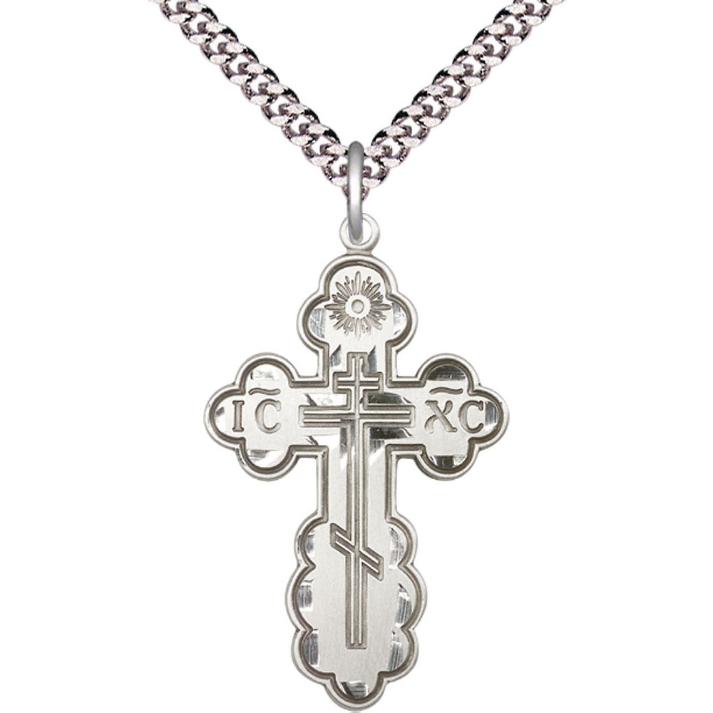 Sterling Silver Saint Olga Cross Pendant - 0258SS