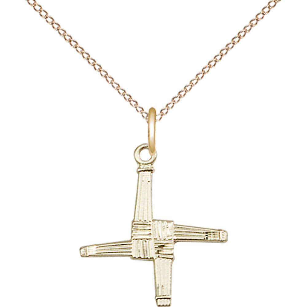 Gold Filled Saint Brigid Cross Pendant - 0290GF