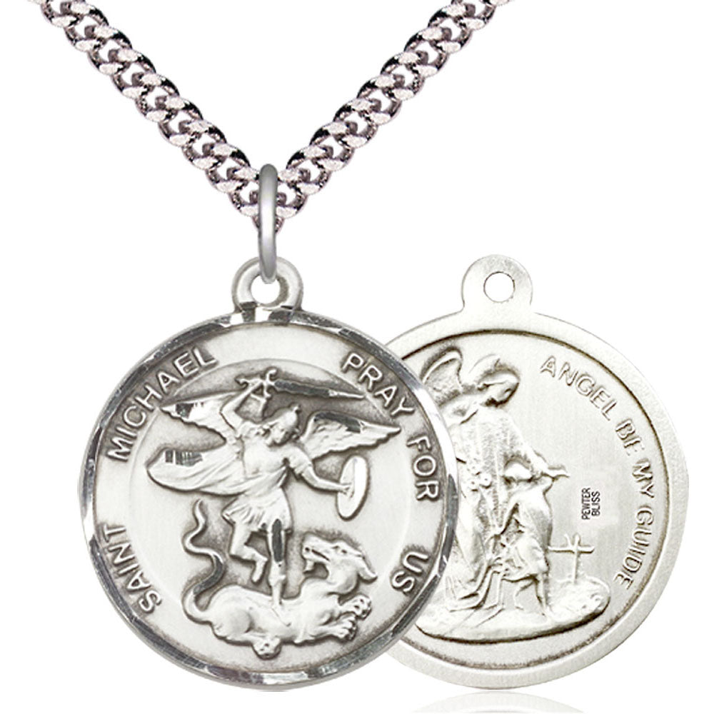 Sterling Silver Saint Michael the Archangel Pendant - 0342SS