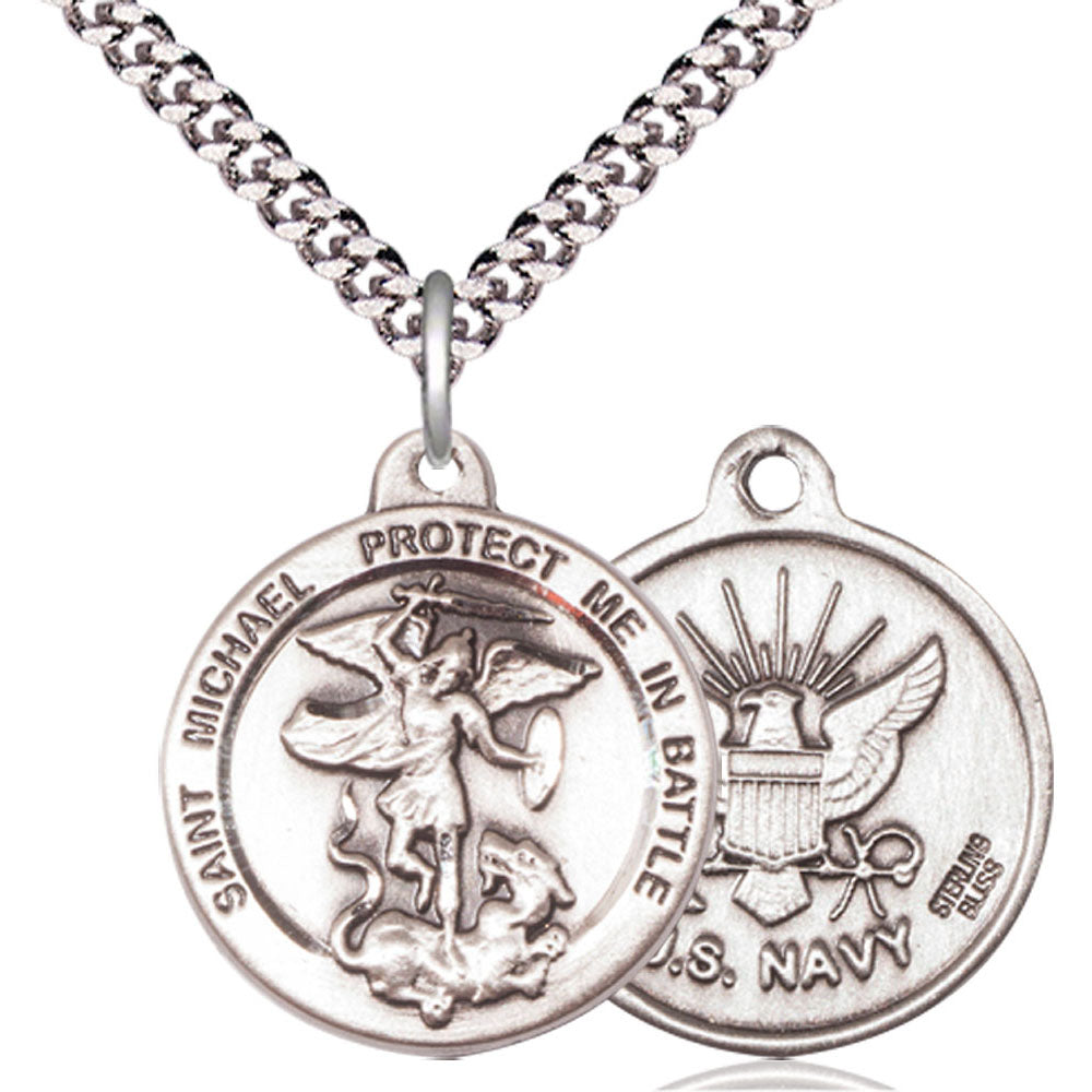 Sterling Silver Saint Michael the Archangel Pendant - 0342SS - Crosses