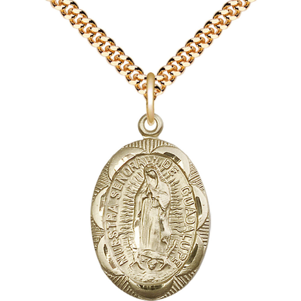 Gold Filled Our Lady of Guadalupe Pendant - 0801FGF