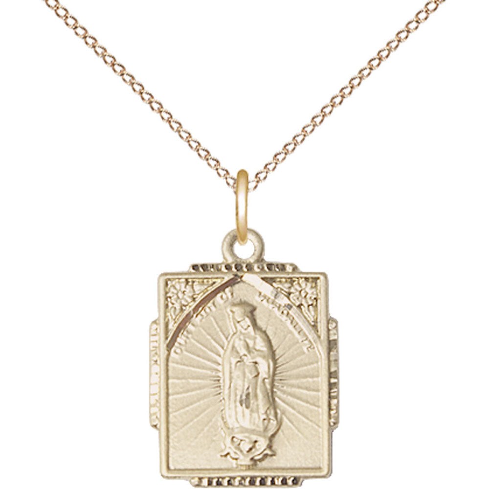 Gold Filled Our Lady of Guadalupe Pendant - 0804FGF
