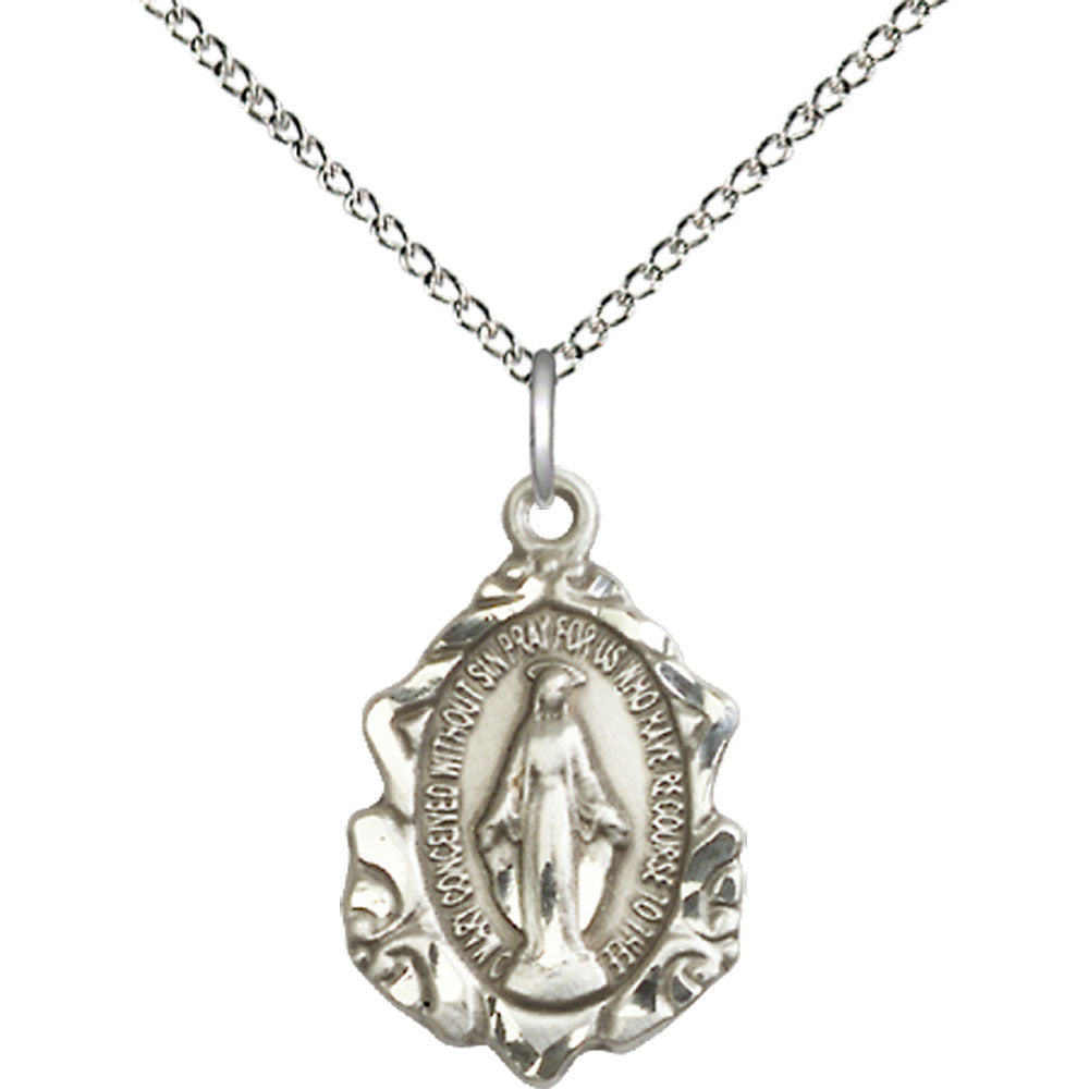 Sterling Silver Miraculous Pendant - 0822MSS