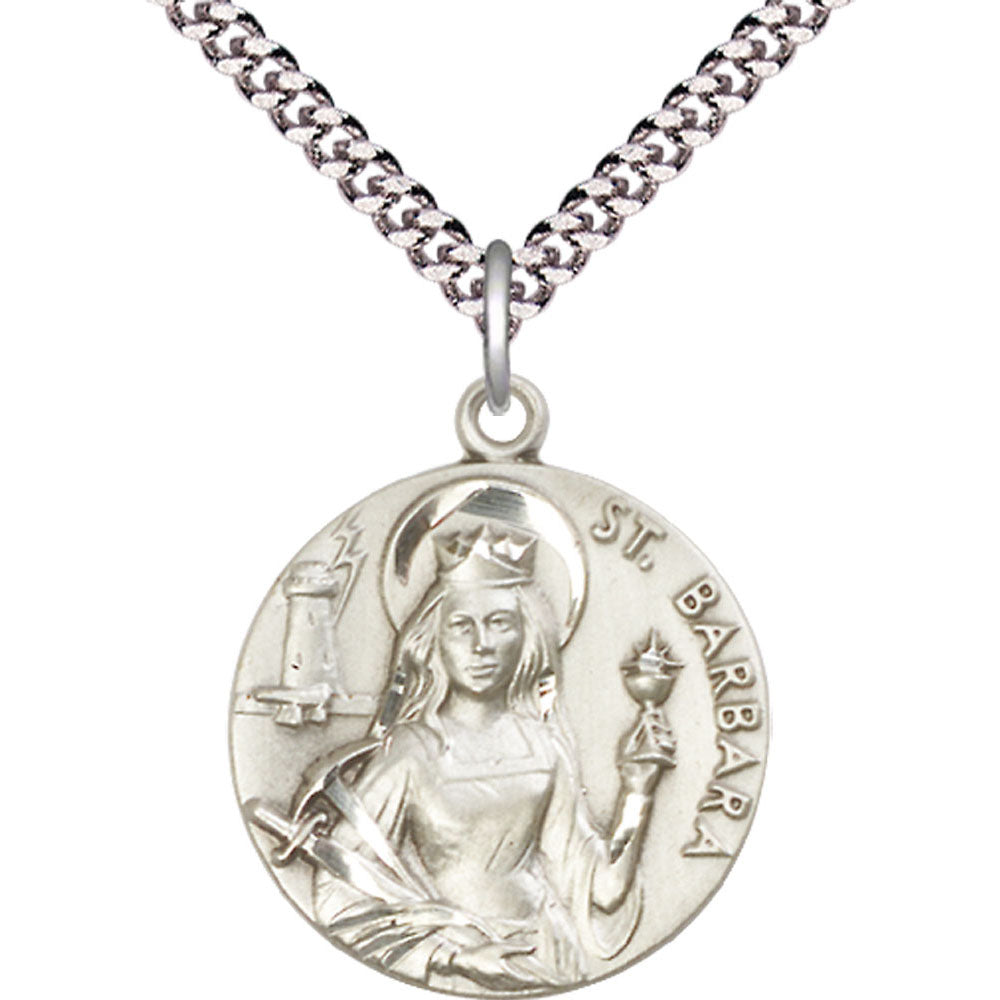 Sterling Silver Saint Barbara Pendant - 0834SS