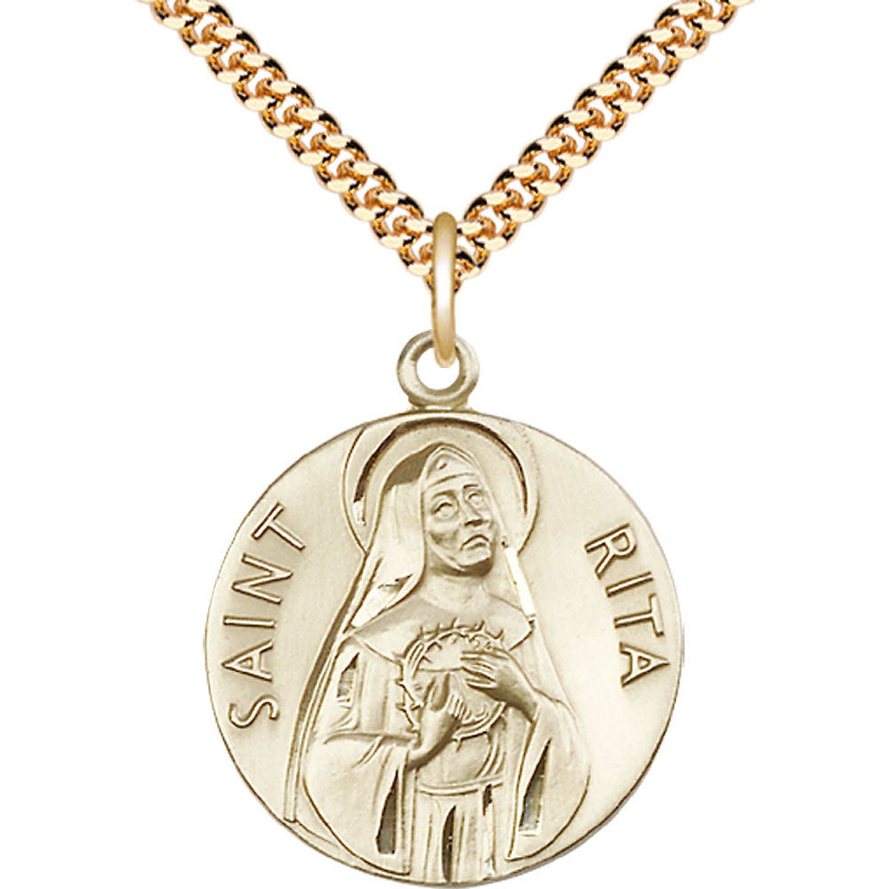Gold Filled Saint Rita of Cascia Pendant - 0870GF