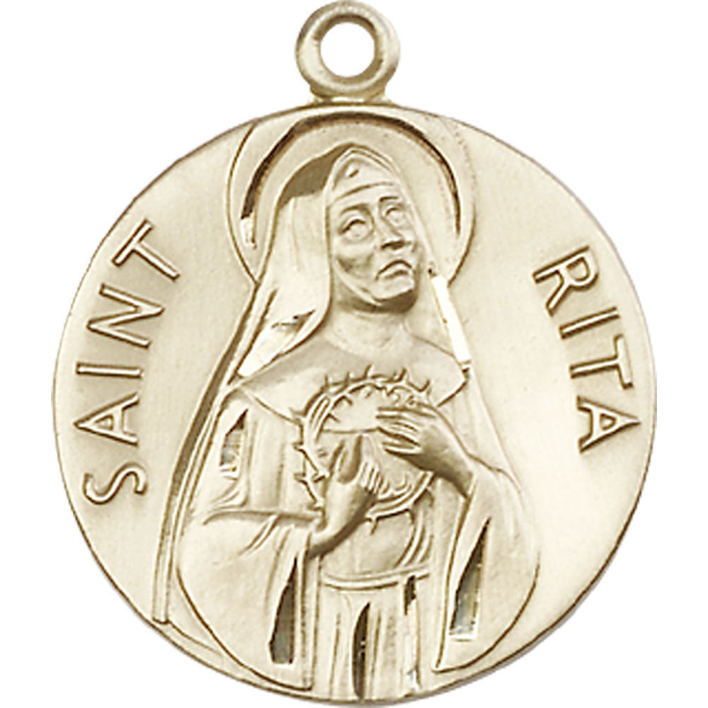14kt Gold Saint Rita of Cascia Pendant - 0870KT