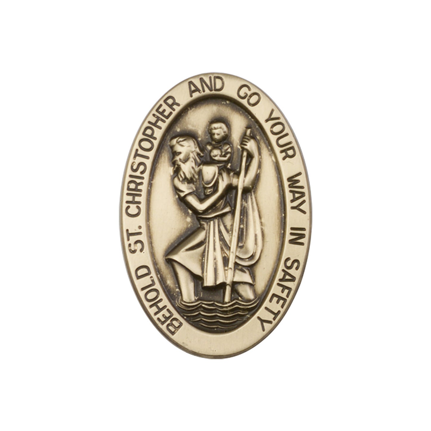 Antique Gold St. Christopher Visor Clip - 1051VG