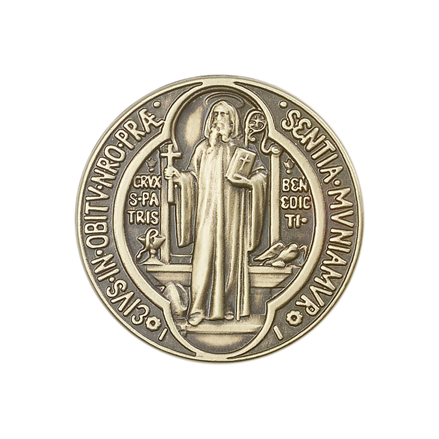 Antique Gold St. Benedict Visor Clip - 1057VG